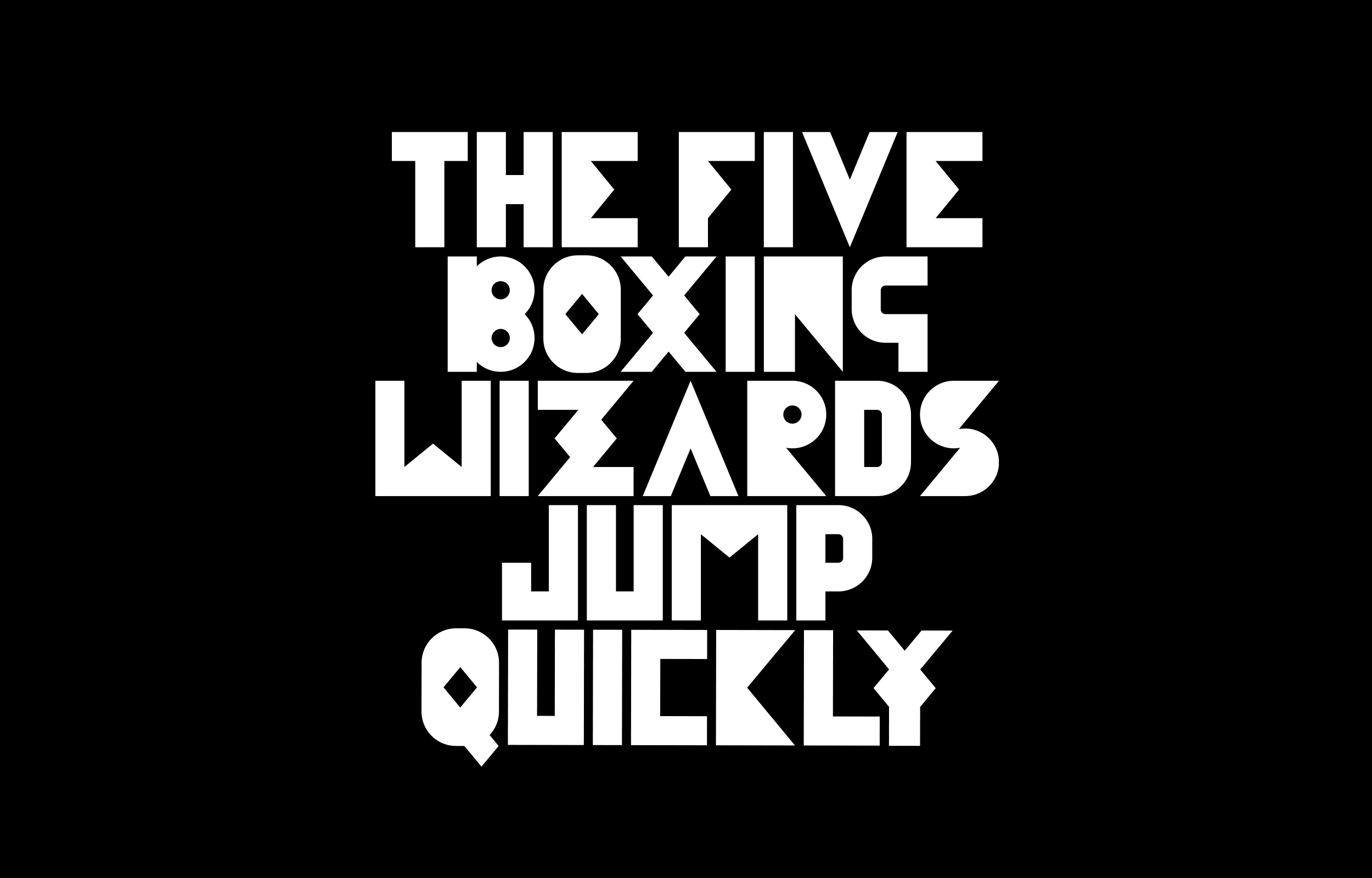The Five Boxing Wizards Jump Quickly set in white Bestial lettering