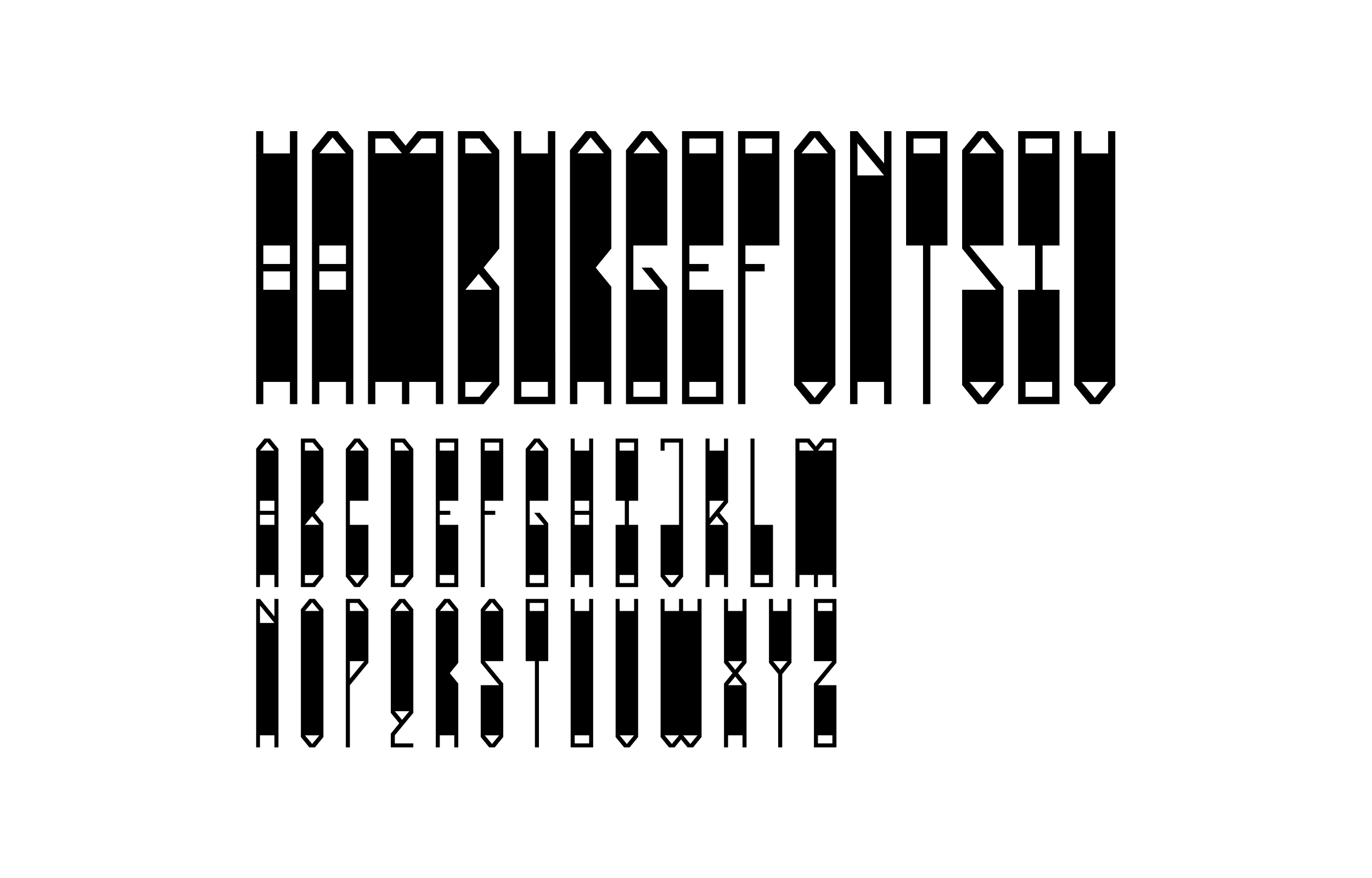 Condensed striped Colossus type specimen showing uppercase letters and numerals