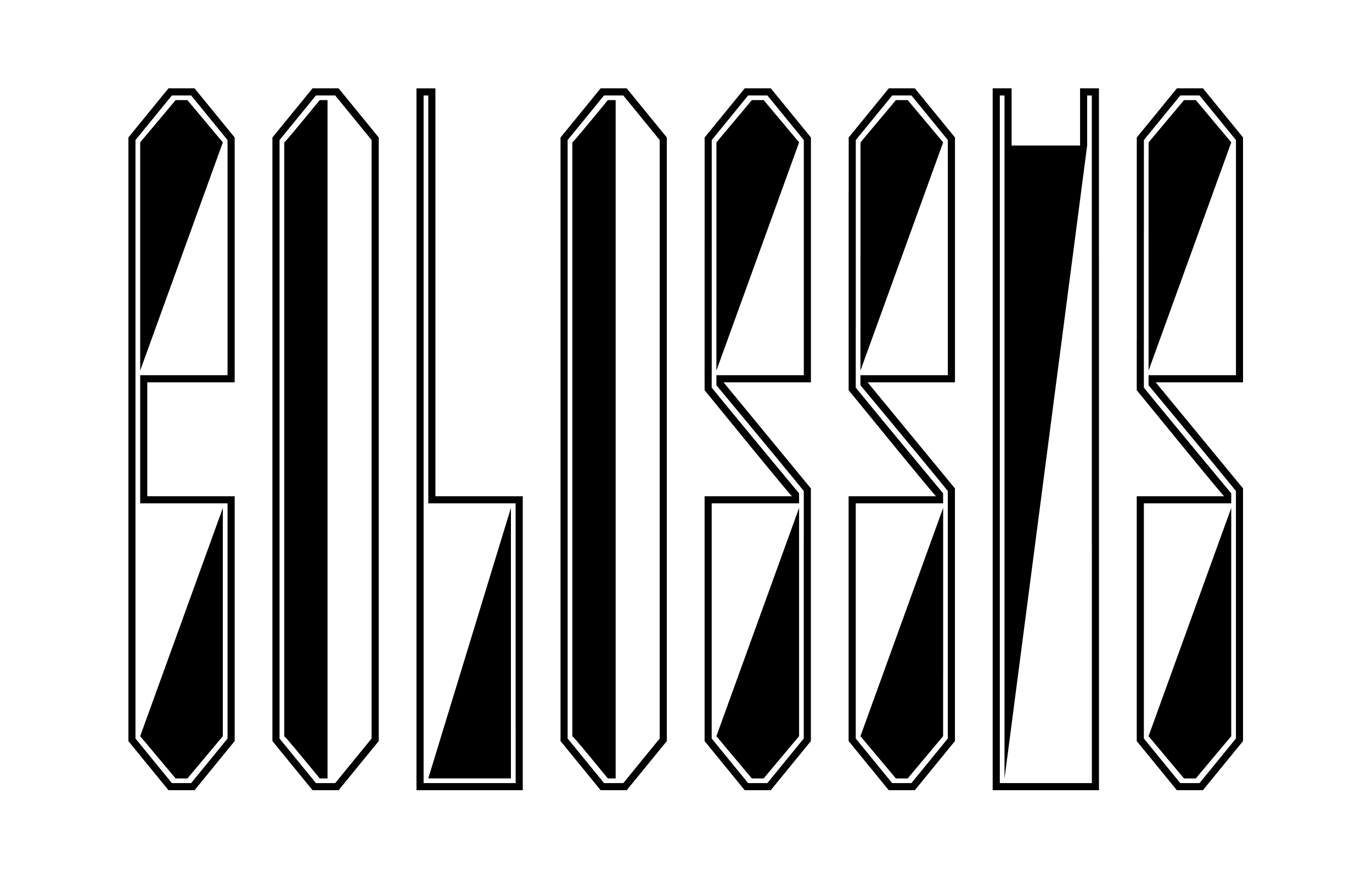 The word Colossus in large black-and-white striped angular letters