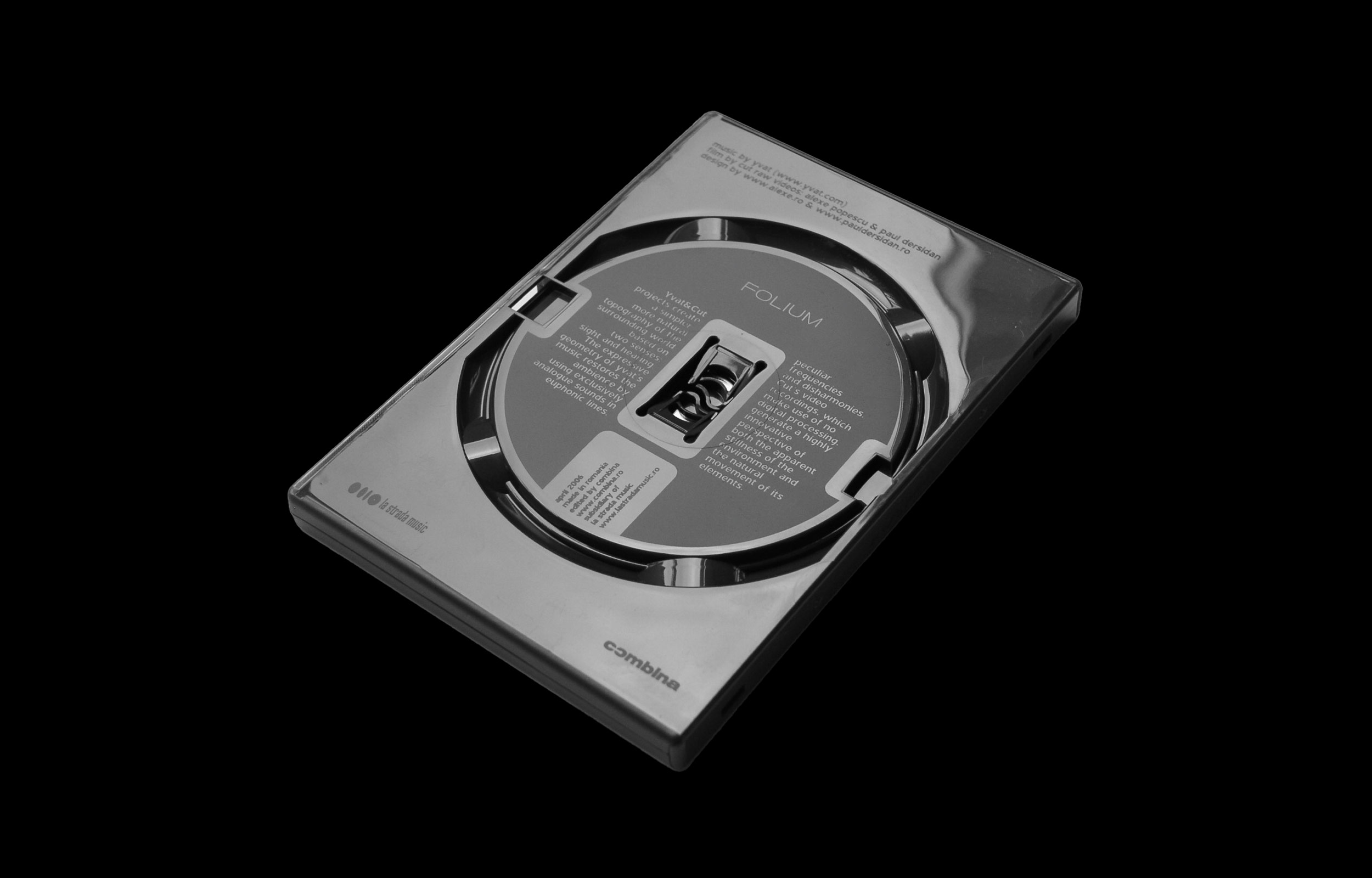 Black-and-white close-up photograph of the Cut Raw Videos DVD case