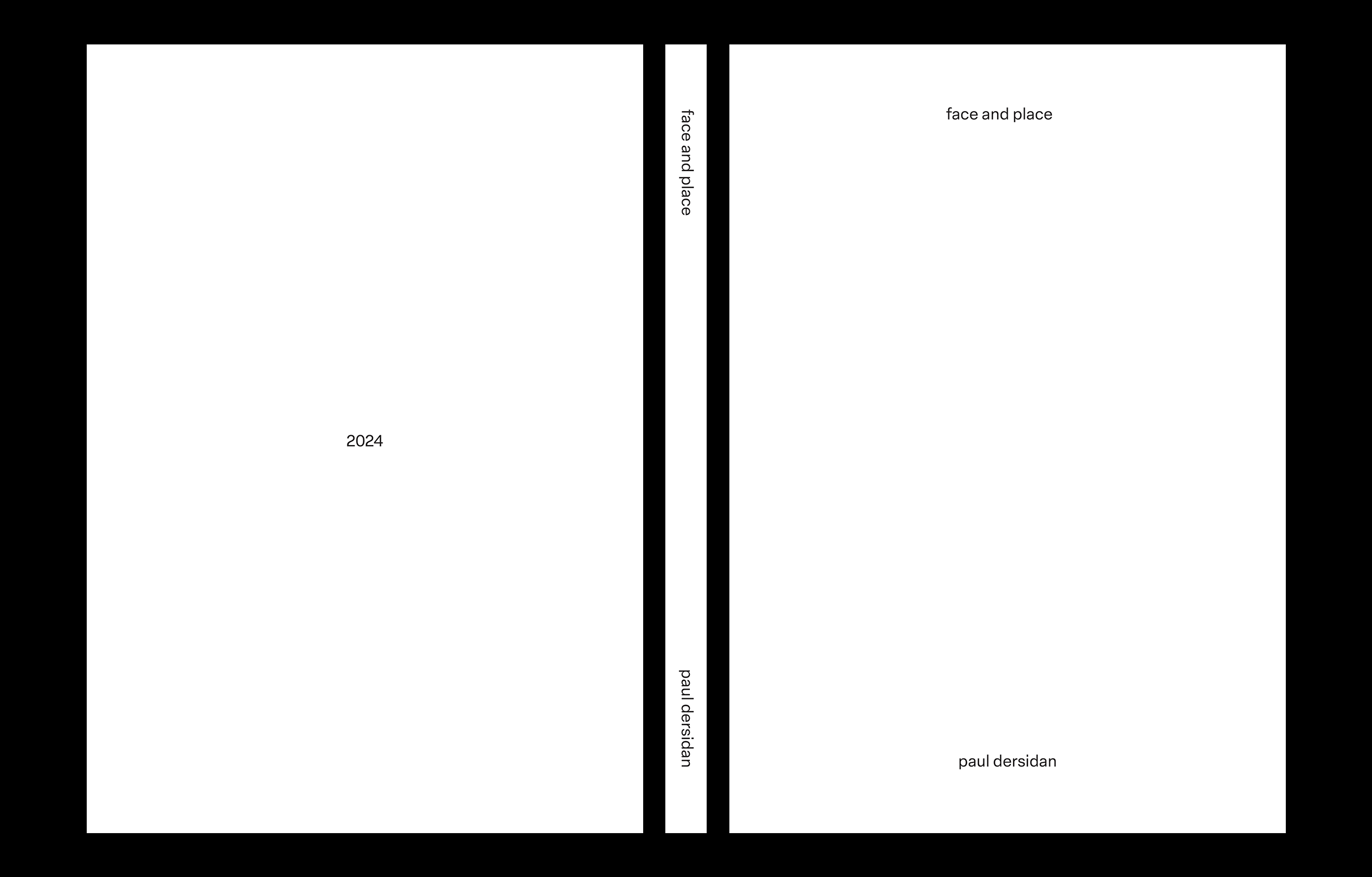 Minimal white book cover and spine reading Face and Place