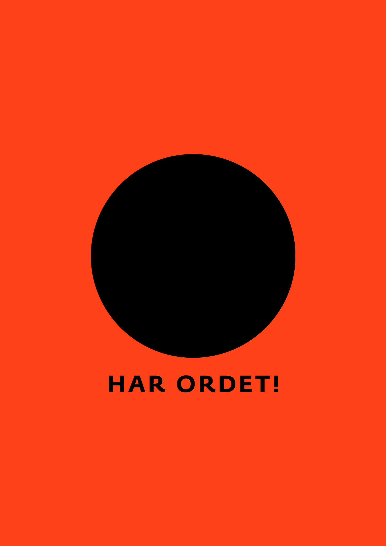 Black circular Rumänien wordmark with Har ordet text on orange
