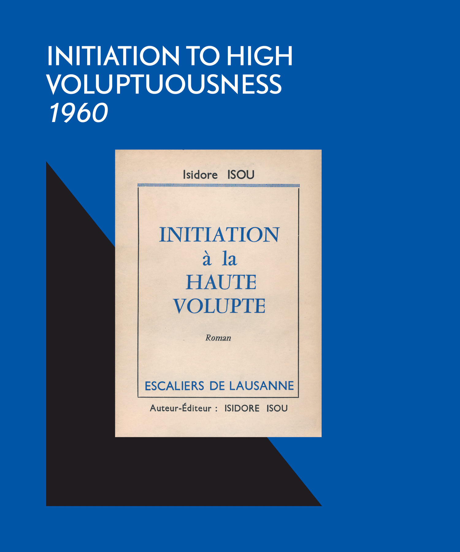 Blue chapter cover reading Initiation to High Voluptuousness 1960 around a small vintage book cover