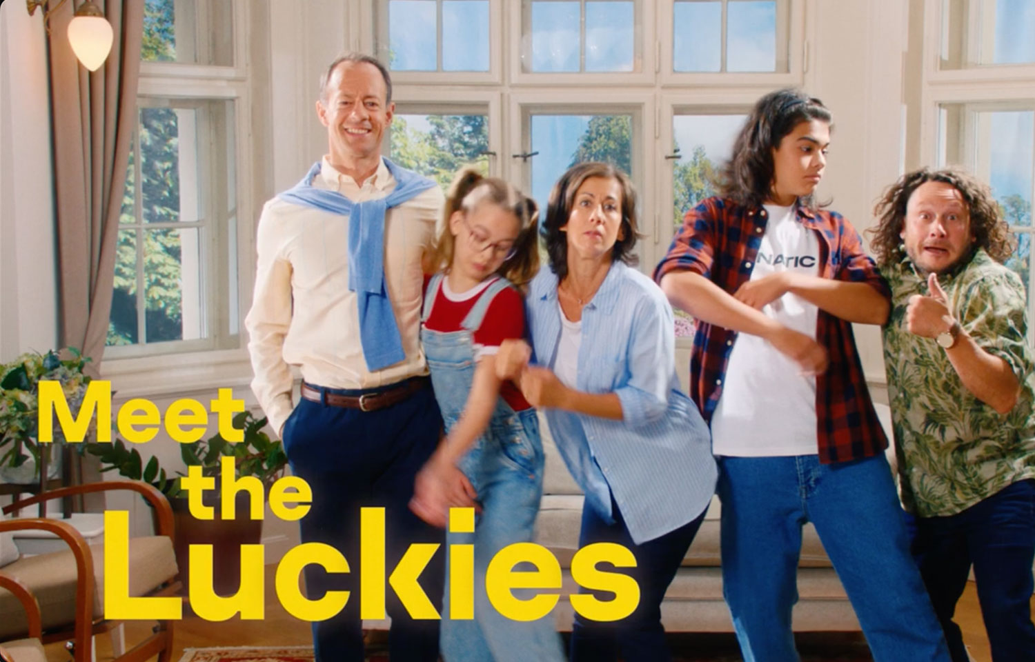 Meet the Luckies campaign image of a diverse family