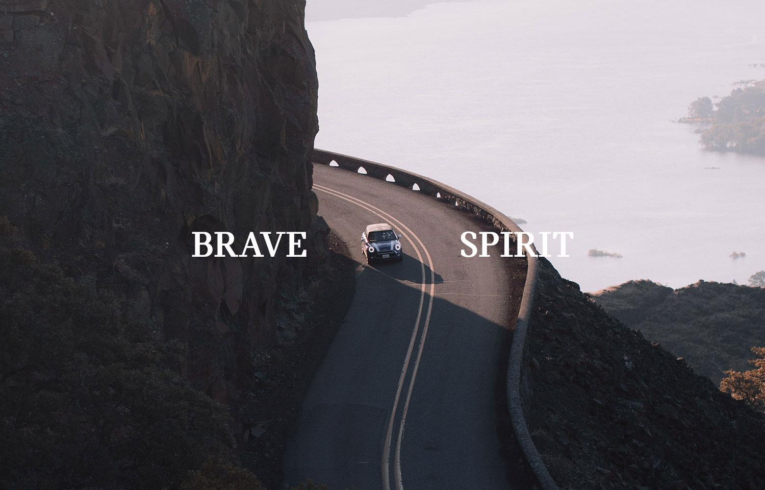 Mini campaign image of car on a mountain road