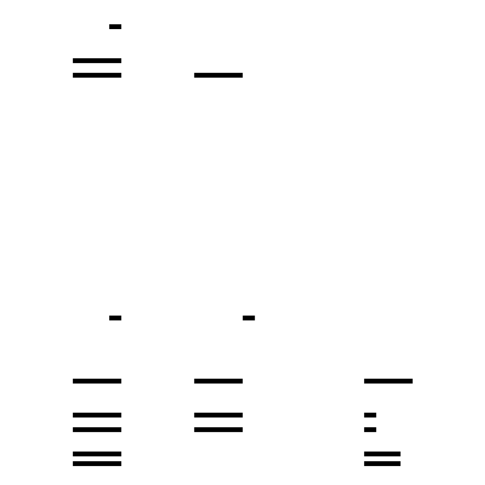 Short black bars arranged in three separate vertical stacks