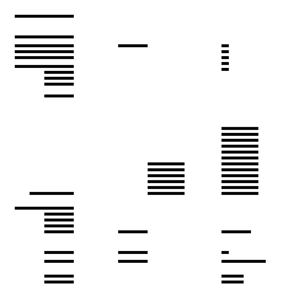 Several black horizontal bars arranged in an open grid